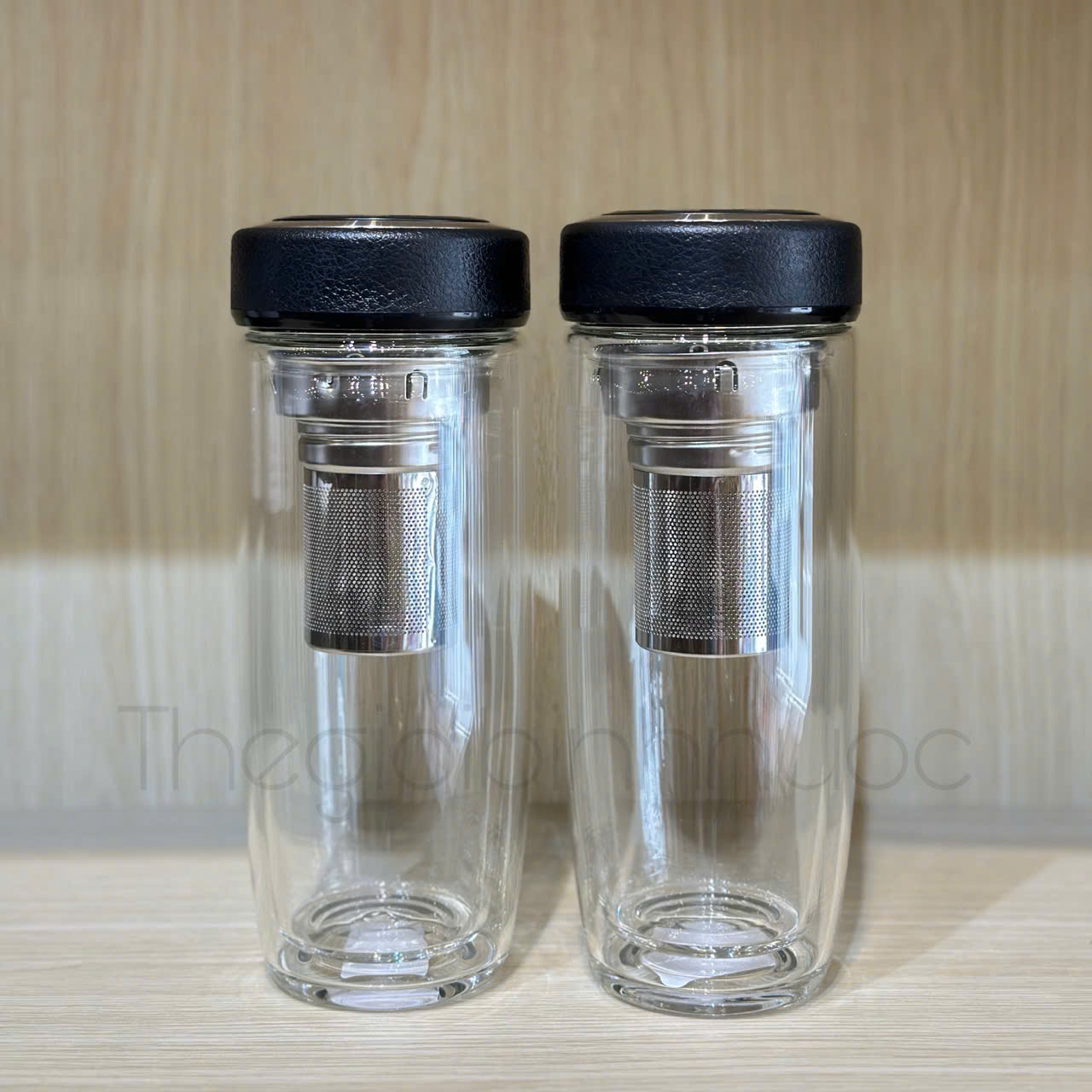 Bình Thuỷ Tinh 2 Lớp Kèm Lọc Trà Hiển Thị Nhiệt Độ 500ML