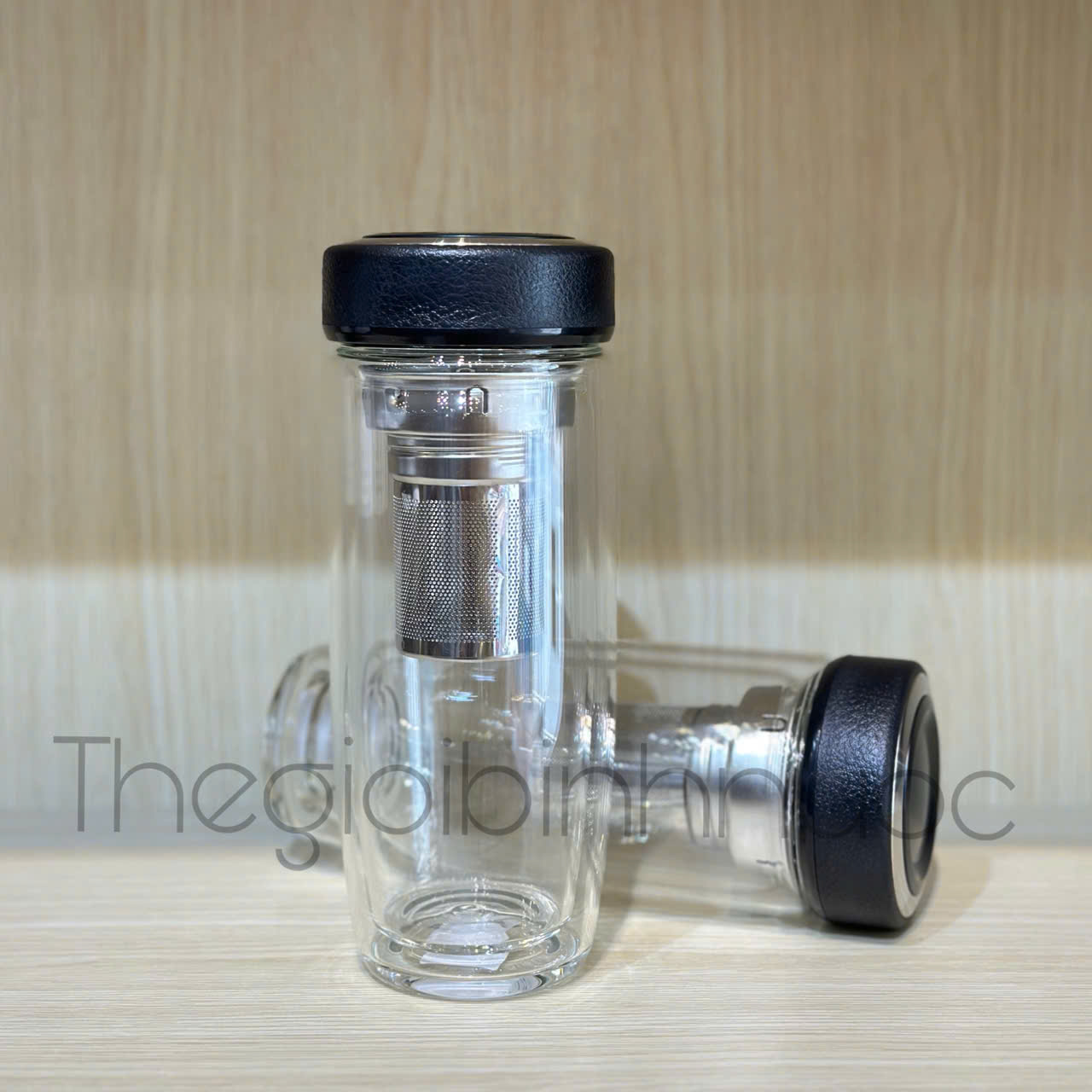 Bình Thuỷ Tinh 2 Lớp Kèm Lọc Trà Hiển Thị Nhiệt Độ 500ML