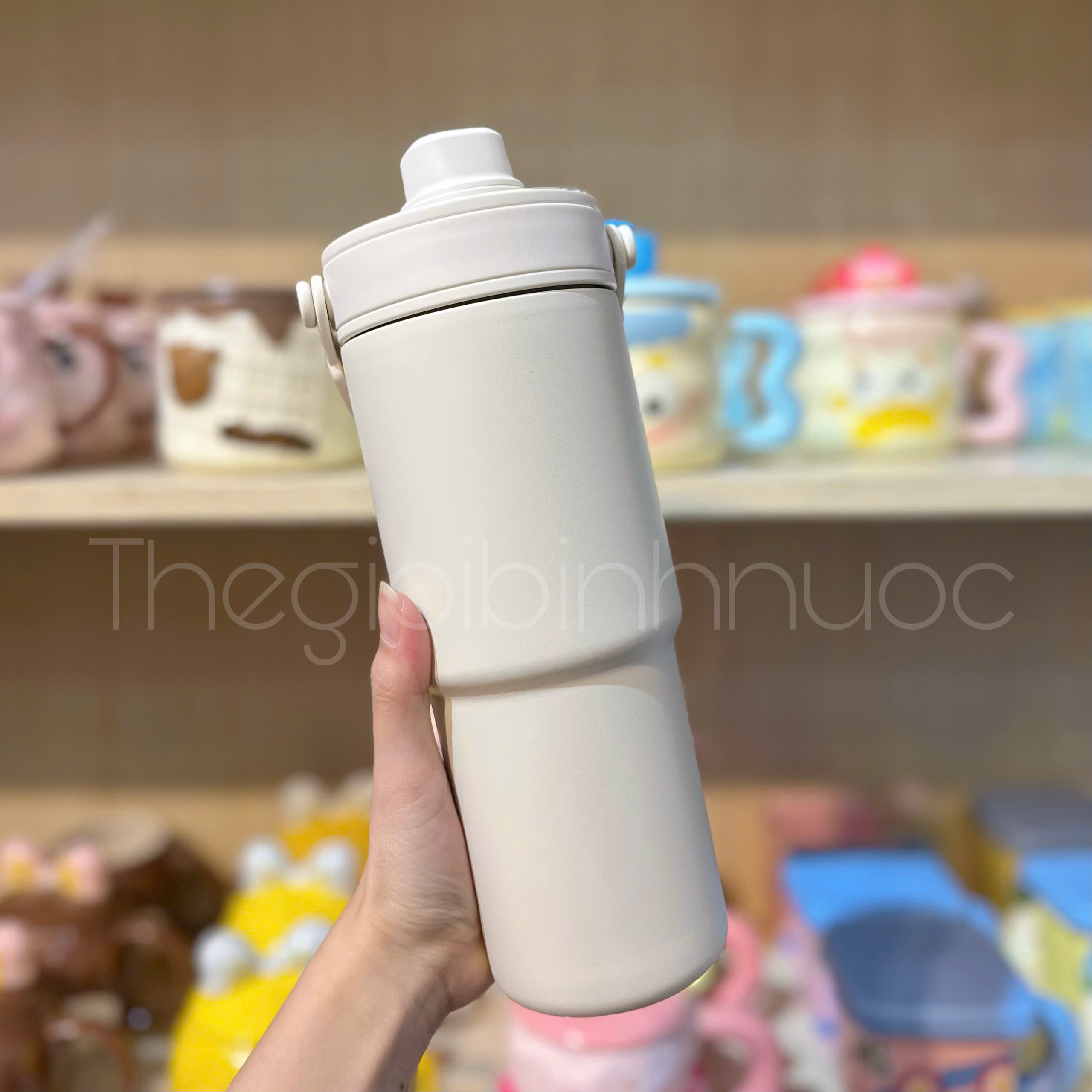 Ly Giữ Nhiệt Tráng Sứ Inox 316 Cao Cấp 735ML Tặng Kèm Ống Hút Thuỷ Tinh
