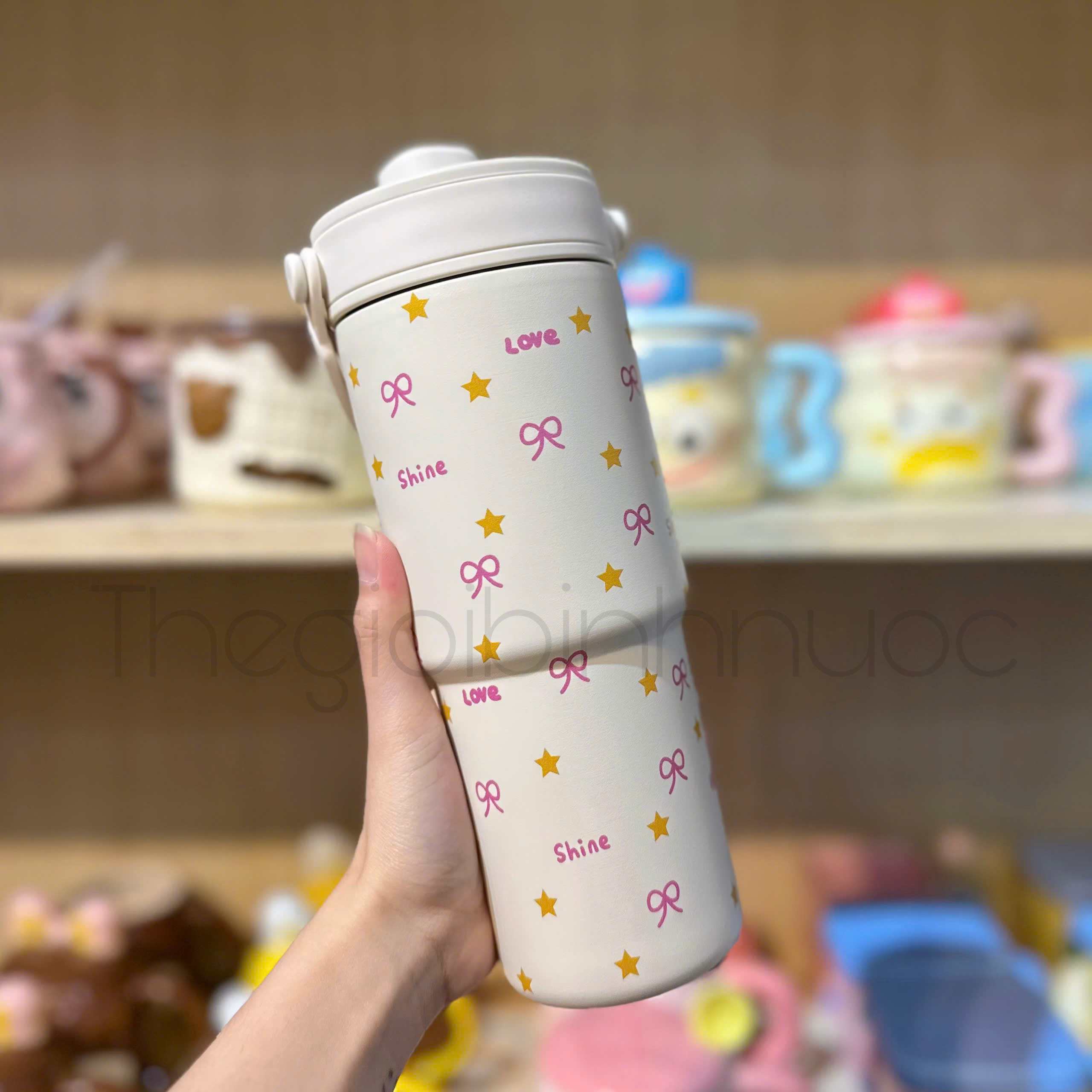 Ly Giữ Nhiệt Tráng Sứ Inox 316 Cao Cấp 735ML Tặng Kèm Ống Hút Thuỷ Tinh