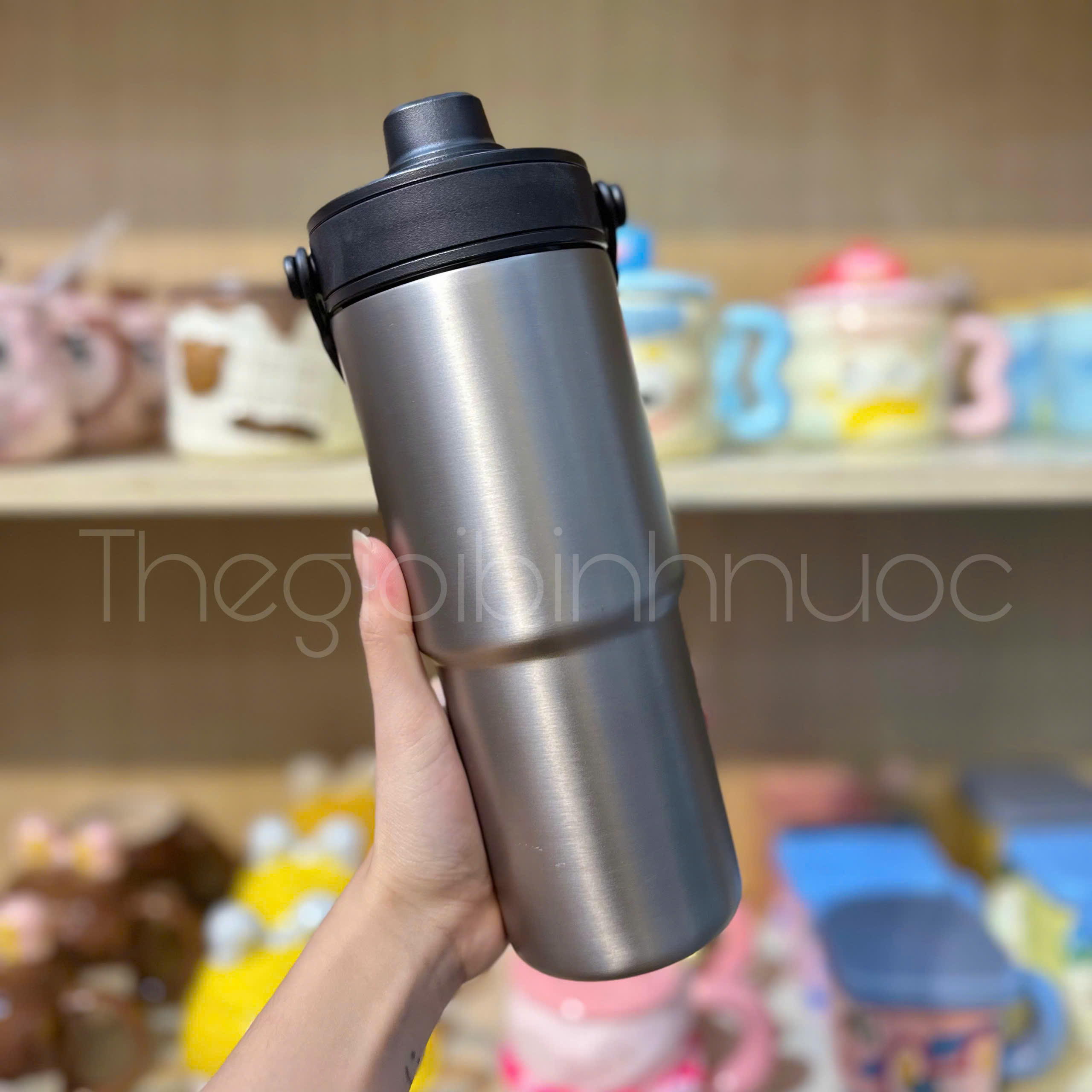 Ly Giữ Nhiệt Tráng Sứ Inox 316 Cao Cấp 735ML Tặng Kèm Ống Hút Thuỷ Tinh