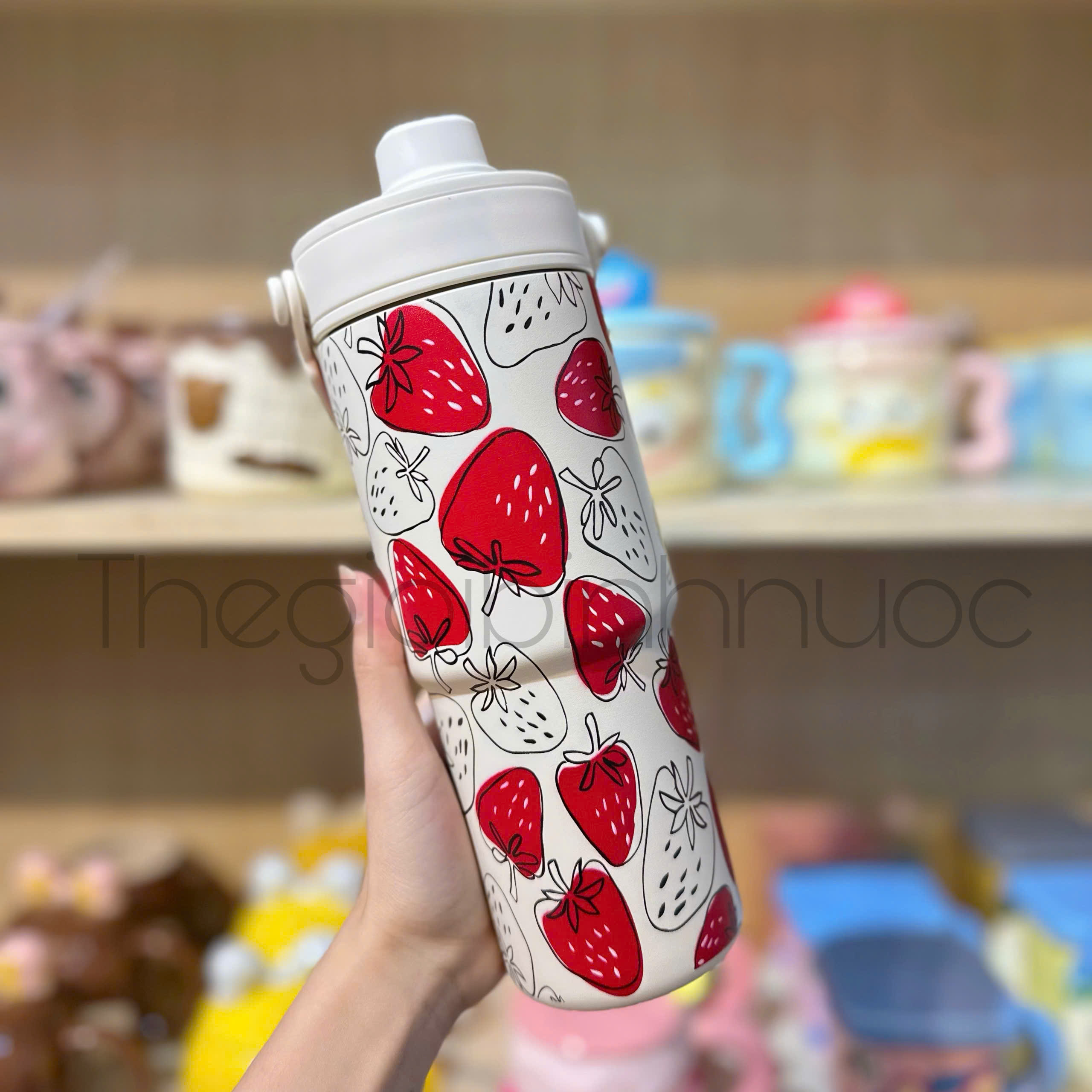 Ly Giữ Nhiệt Tráng Sứ Inox 316 Cao Cấp 735ML Tặng Kèm Ống Hút Thuỷ Tinh