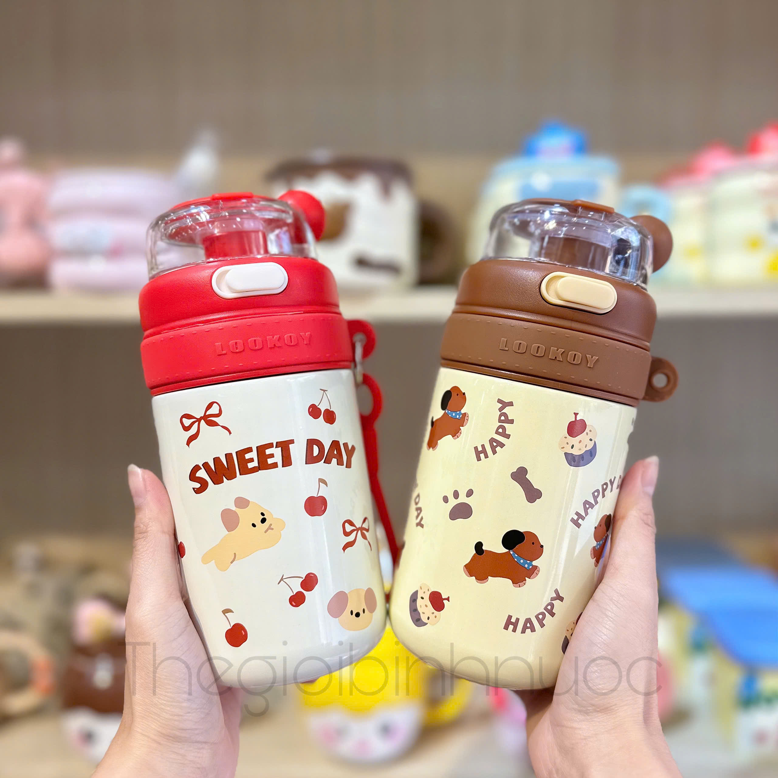 Bình Giữ Nhiệt Dễ Thương Inox 316 Cao Cấp 500ML Kèm Dây Xách