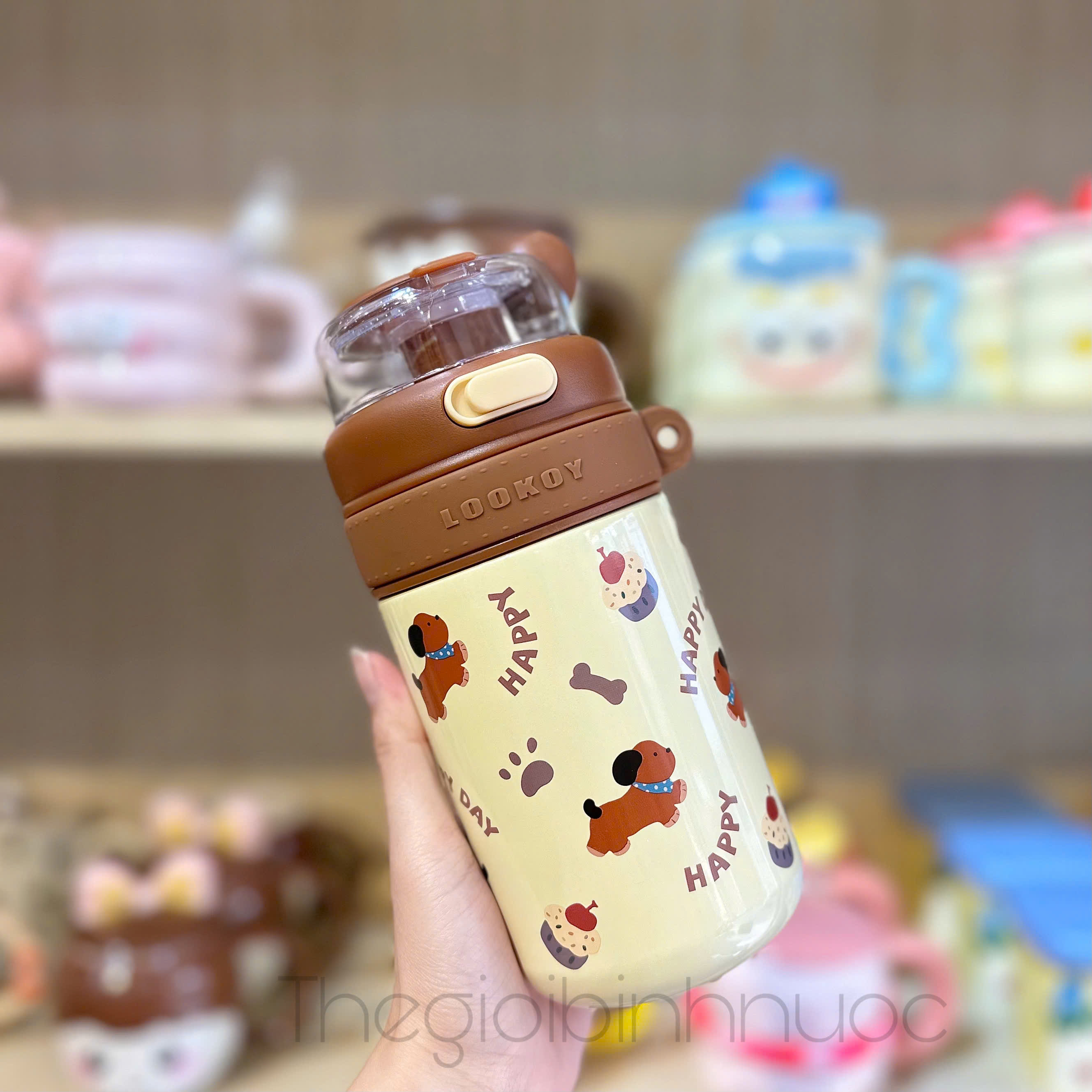 Bình Giữ Nhiệt Dễ Thương Inox 316 Cao Cấp 500ML Kèm Dây Xách