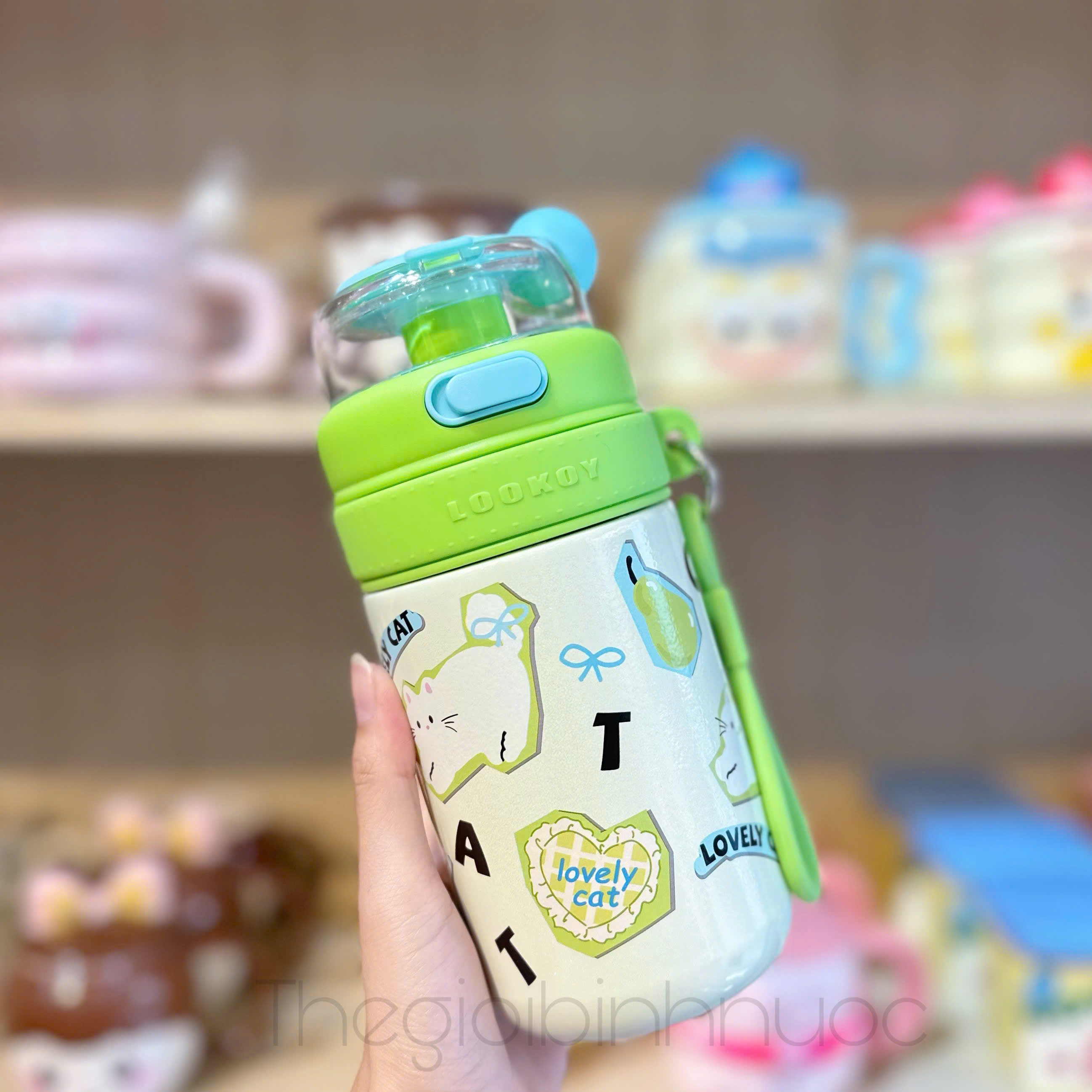 Bình Giữ Nhiệt Dễ Thương Inox 316 Cao Cấp 500ML Kèm Dây Xách