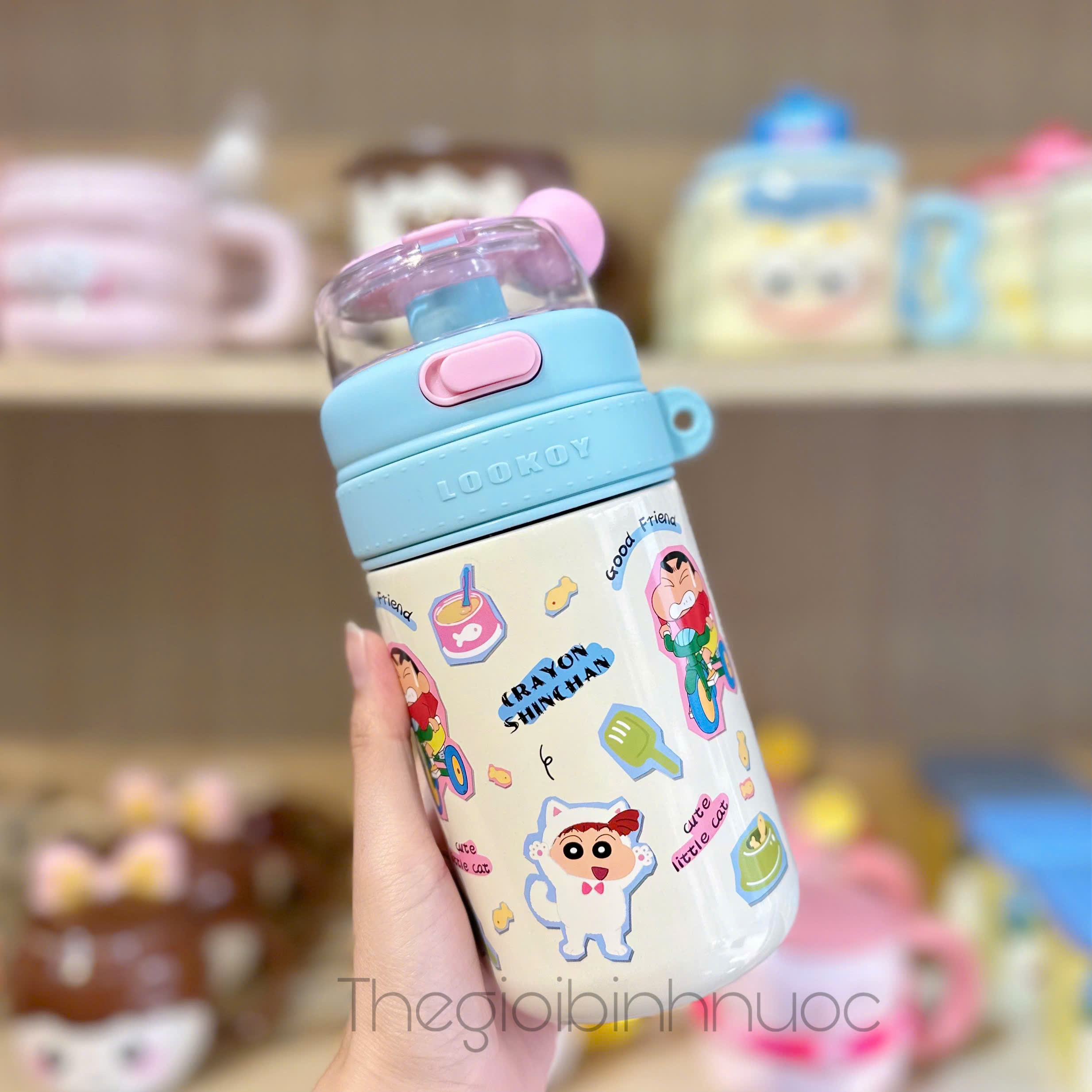Bình Giữ Nhiệt Shin Cậu Bé Bút Chì INOX 316 500ML