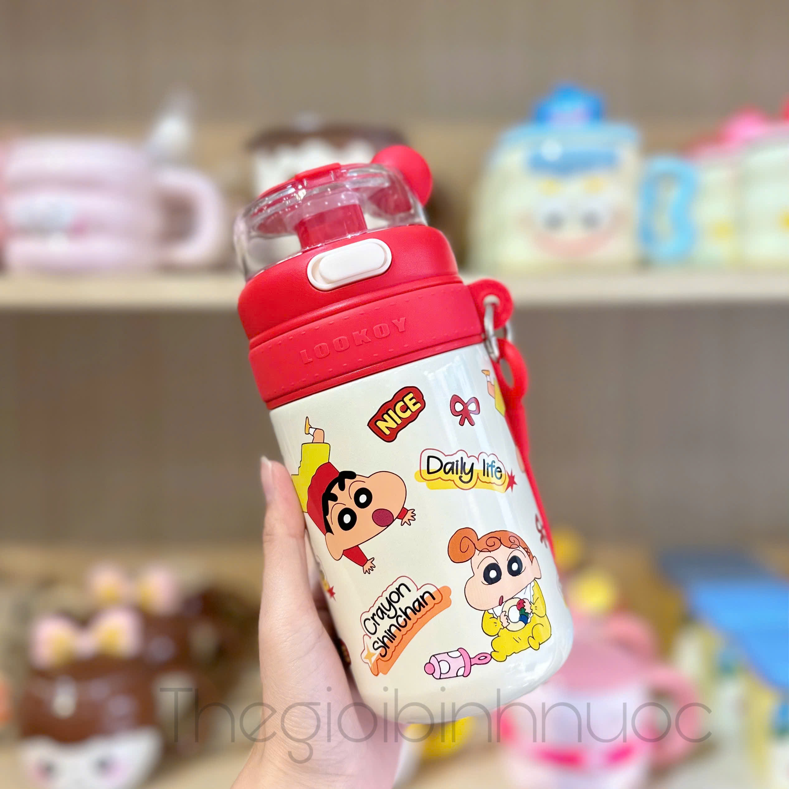Bình Giữ Nhiệt Shin Cậu Bé Bút Chì INOX 316 500ML