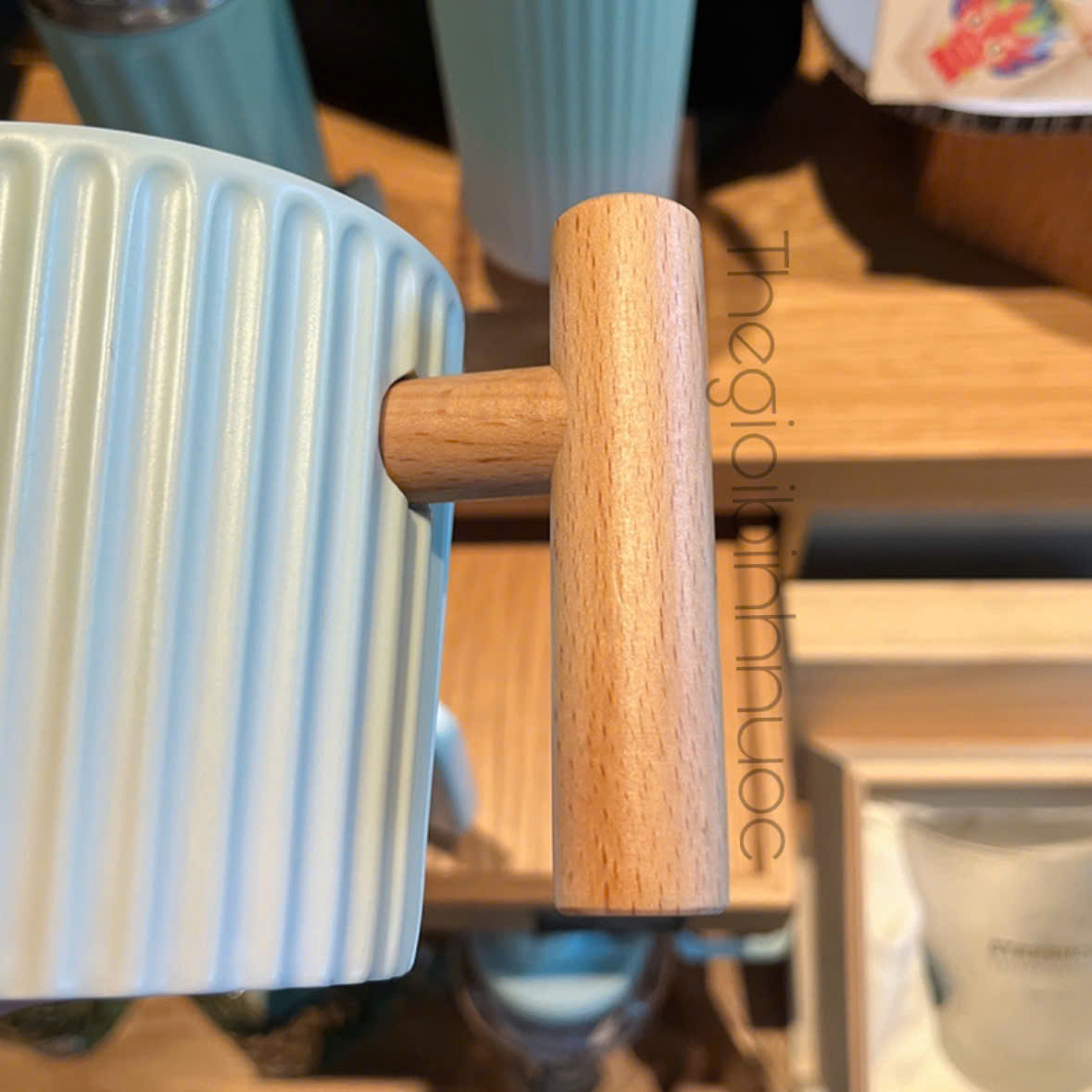 Starbucks Mint Green Stripes Wooden 375ML 2023