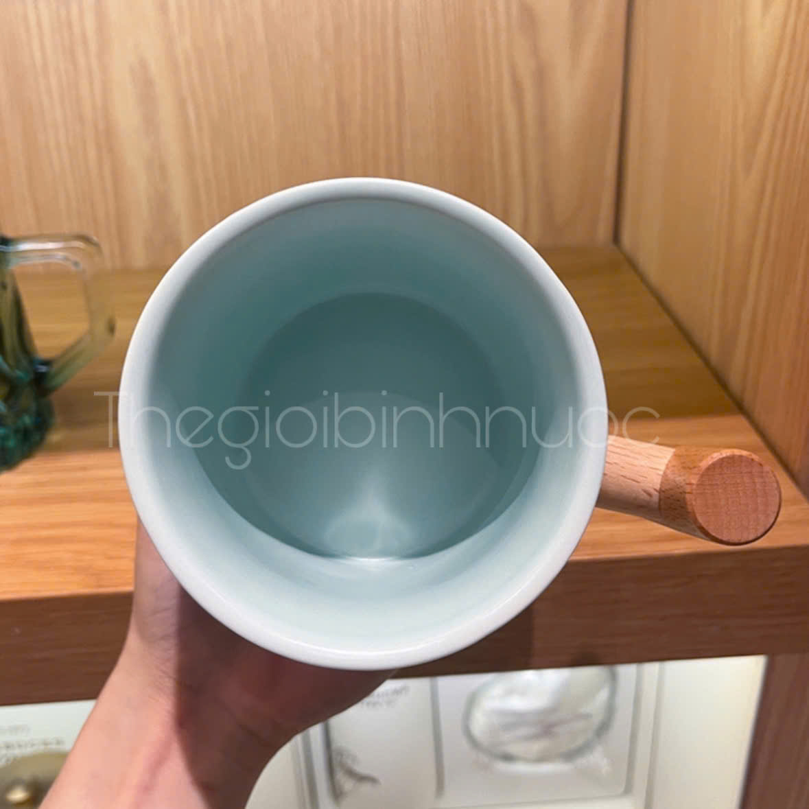 Starbucks Mint Green Stripes Wooden 375ML 2023