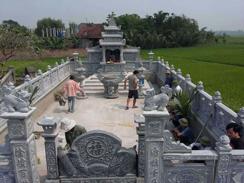Chùm ảnh về thi công khu lăng mộ đá