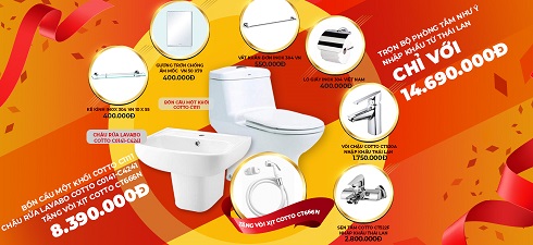 Trọn bộ phòng tắm như ý COTTO nhập khẩu Thái Lan chỉ với 14.690.000 đ