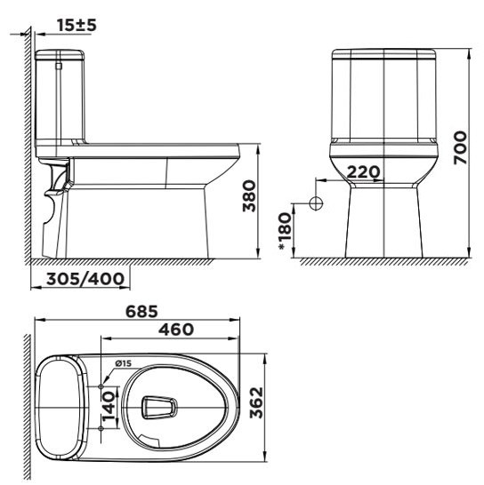 Huge HBS2089B Bồn Cầu Nhập Khẩu Đức Giá Tốt Nhất