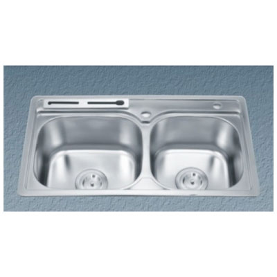 Chậu rửa bát 2 hố lệch GORLDE GD5712 có gài dao