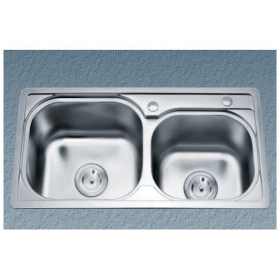 Chậu rửa bát 2 hố lệch GORLDE B209 không bàn