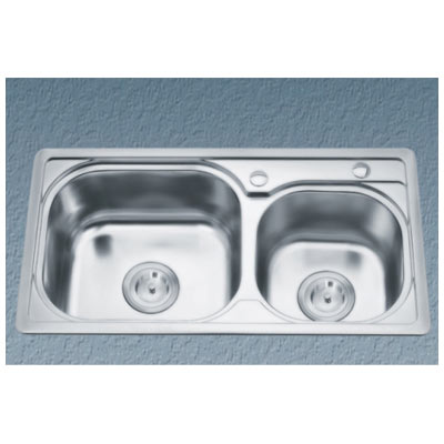 Chậu rửa bát 2 hố lệch GORLDE B208