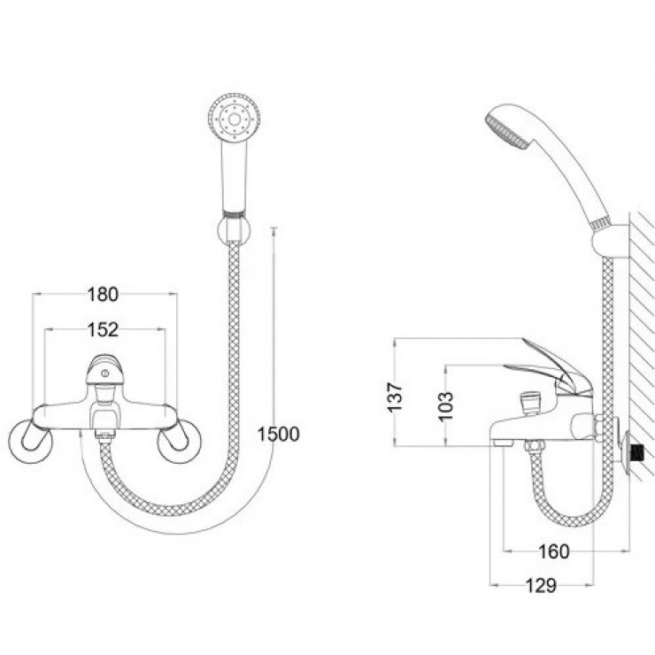 Vòi Sen Nóng Lạnh CAESAR S360CP Tay 1 Chế Độ