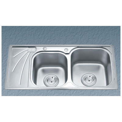Chậu rửa bát 2 hố có bàn GORLDE GD9037