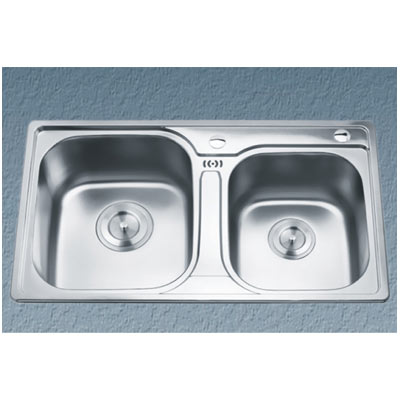 Chậu rửa bát 2 hố lệch GORLDE GD5404 không bàn