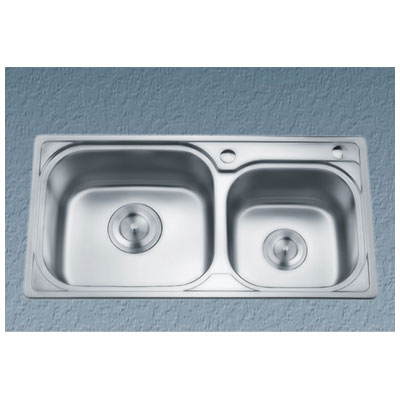 Chậu rửa bát 2 hố lệch GORLDE GD5102 không bàn