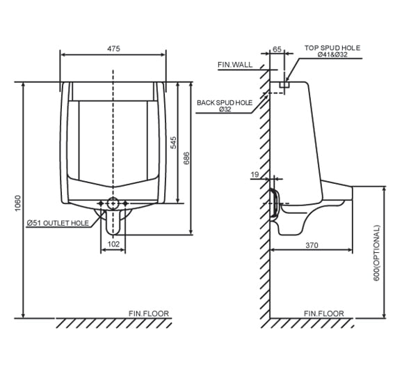 Bồn tiểu nam American Standard AS Longbrook WP-6602