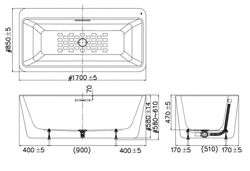 Bồn tắm có yếm 6719WT