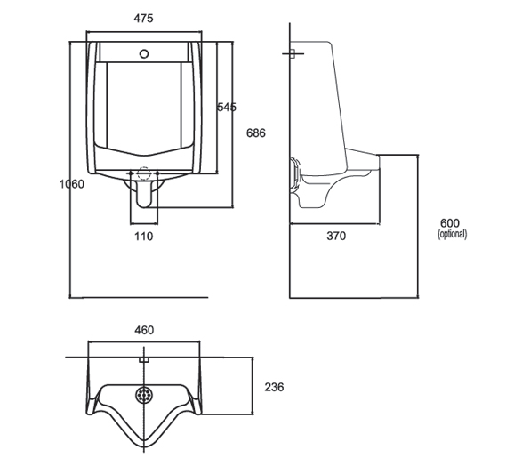 Bồn tiểu nam American Standard New Washbrook 6502BD-WT