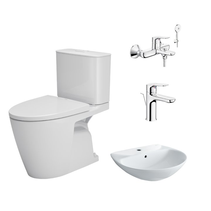 Bồn cầu AC-602VN +Chậu rửa L-285V(EC/FC)+Vòi chậu LFV-1402S +Vòi sen BFV-1403S-8C