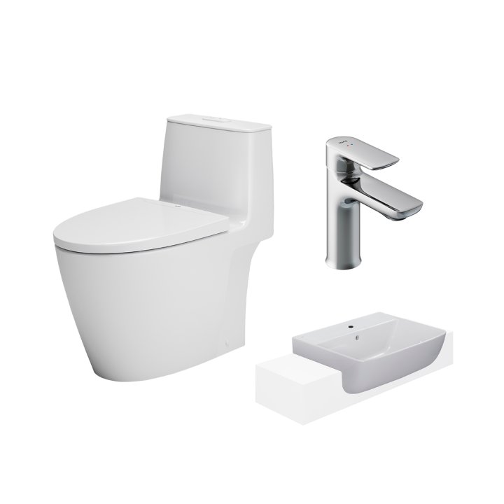 Bồn cầu AC-902VN +Chậu rửa AL-345V+ Vòi chậu LFV-612S