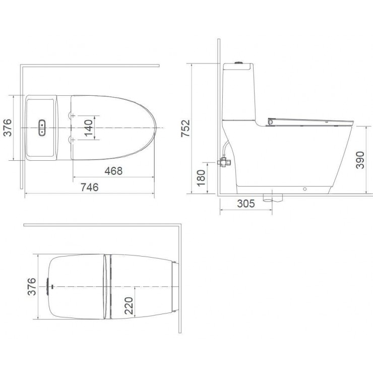 Bồn cầu 2 khối xả cảm ứng INAX ACT-832+CW-KA22AVN