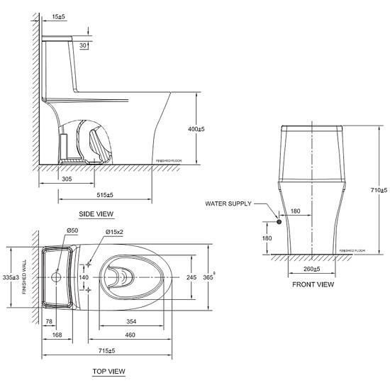 Bồn Cầu 1 Khối American Standard WT-2006