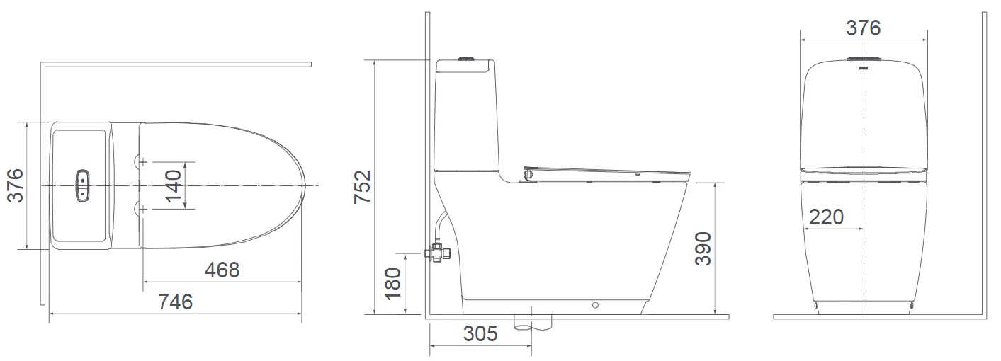 Bồn cầu 2 khối xả cảm ứng INAX ACT-832+CW-S32VN