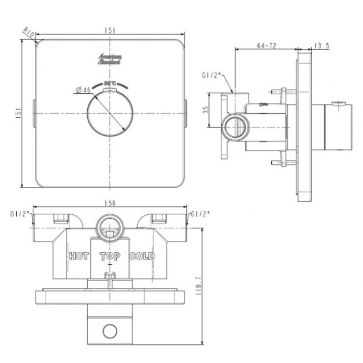 Bộ Trộn Nhiệt Độ American Standard FFAS0930 Âm Tường EasySET
