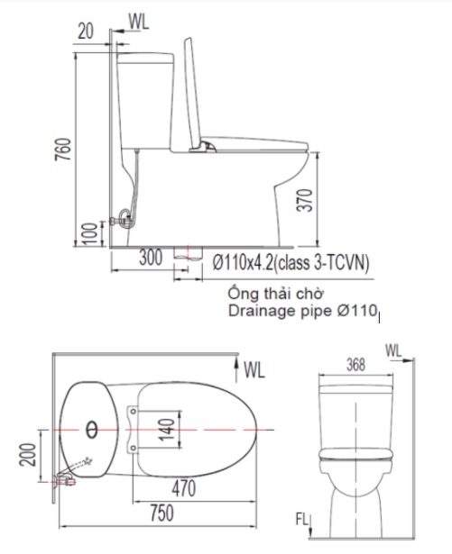 Bồn Cầu 2 khối American Standard VF-2719