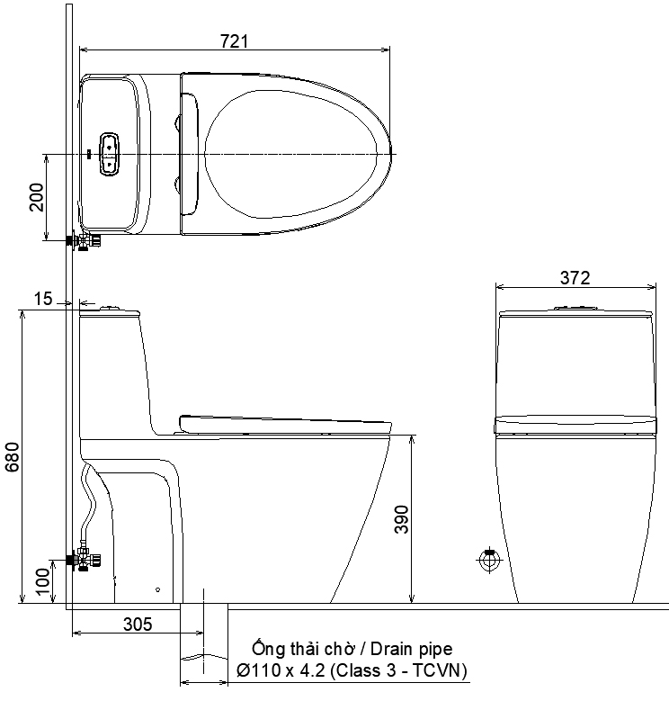 Bồn cầu 1 khối INAX AC-902VN
