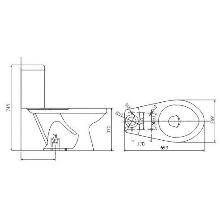 Bồn cầu 2 khối Viglacera VI44