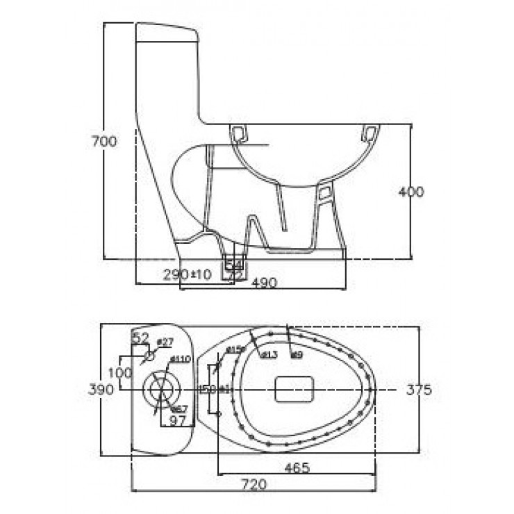 Bồn cầu 1 khối Viglacera C0504