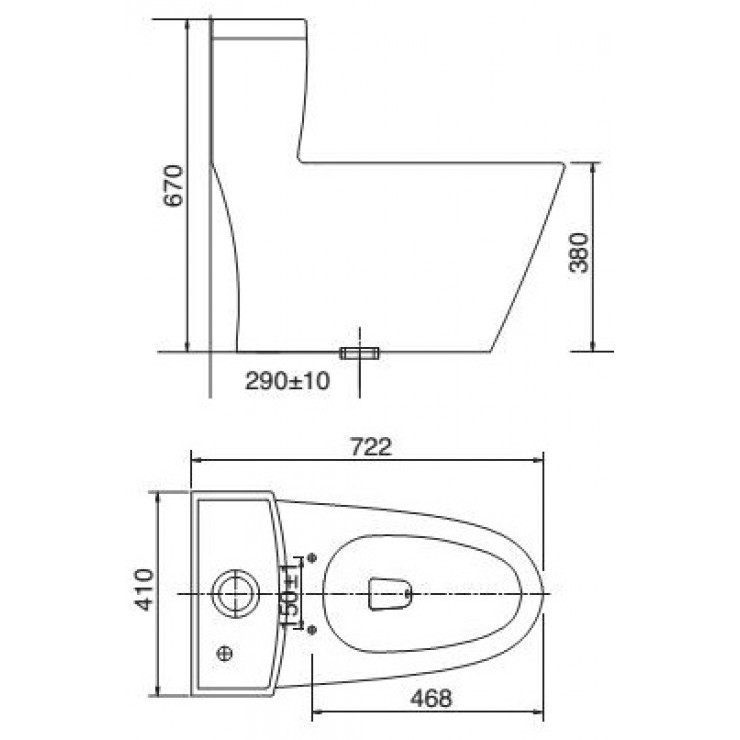 Bồn cầu 1 khối Viglacera V62