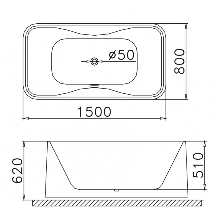 Bồn Tắm CAESAR AT0950 3 Mặt Yếm 1.5M