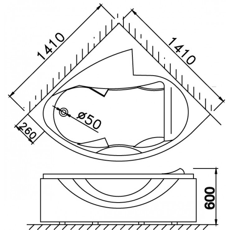 Bồn Tắm CAESAR AT5140A Xây 1.4M