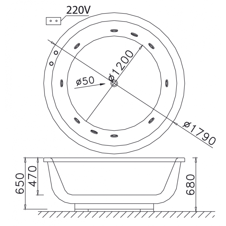 Bồn tắm massage Caesar MT6470