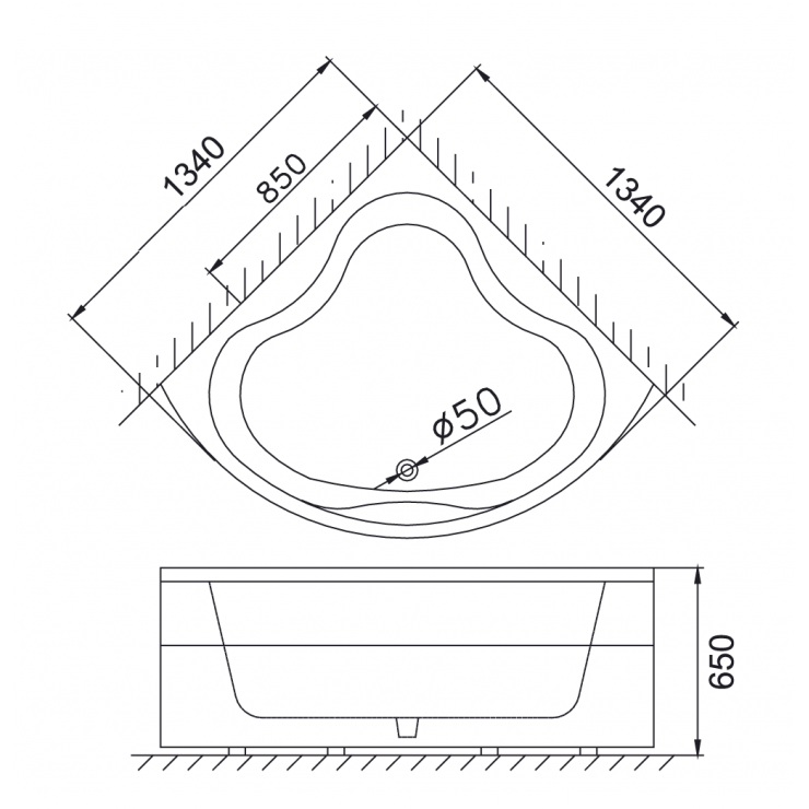 Bồn tắm góc Caesar AT5133A