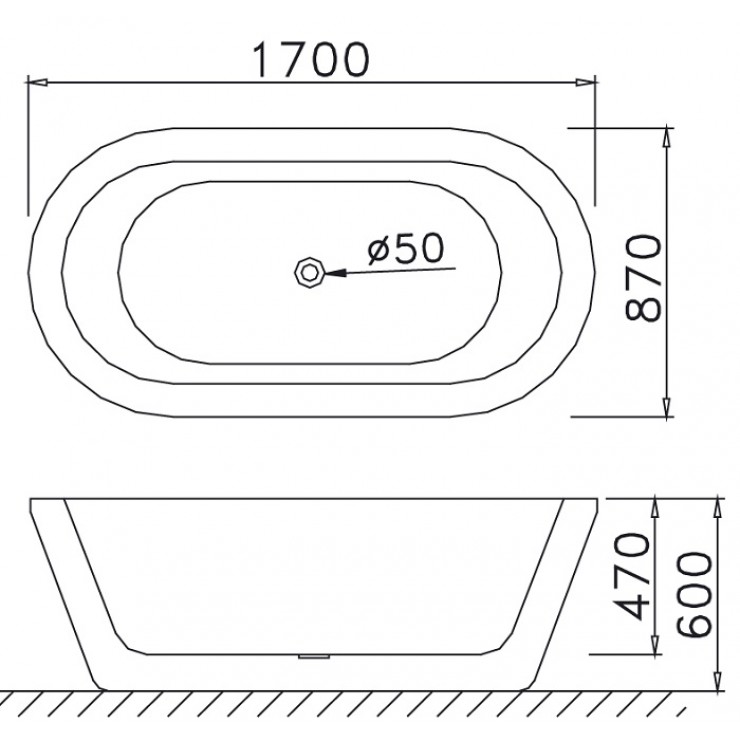 Bồn Tắm CAESAR AT6270 Đặt Sàn 1.7M