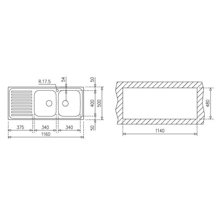 Bồn Rửa Chén Teka Classic 1160.500 2B.1D