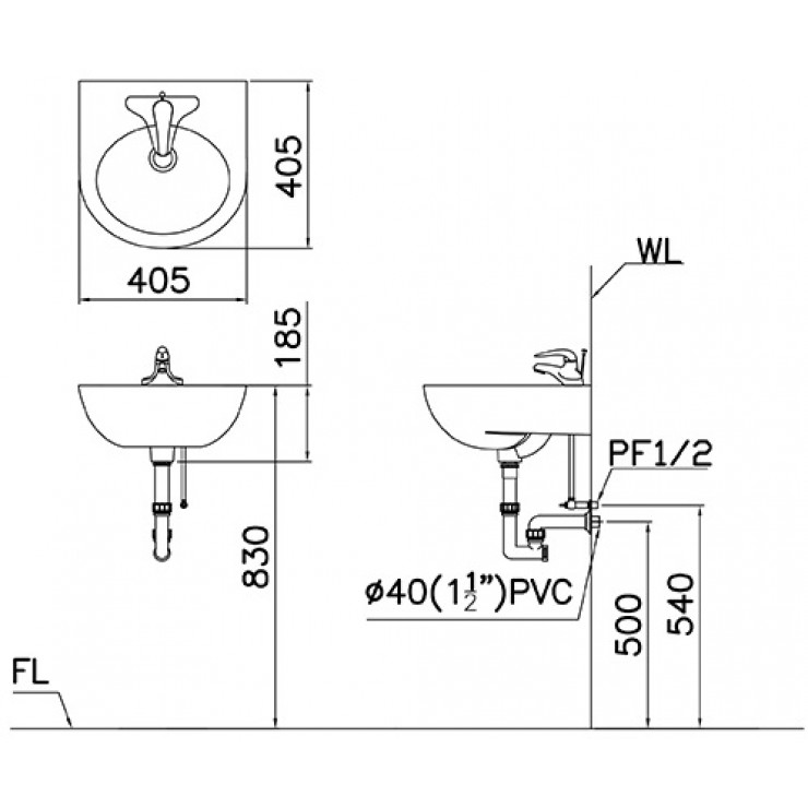 Chậu rửa Lavabo Caesar L2140