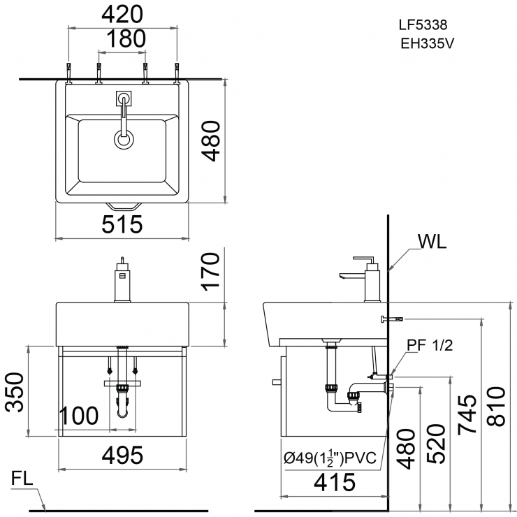 Chậu Rửa dương bàn CAESAR LF5338