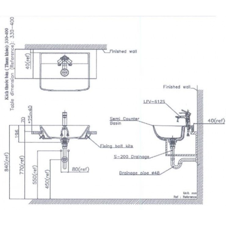 Chậu rửa bán âm INAX AL-345V