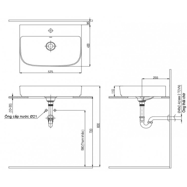 Chậu rửa đặt bàn INAX AL-632V Aqua Ceramic