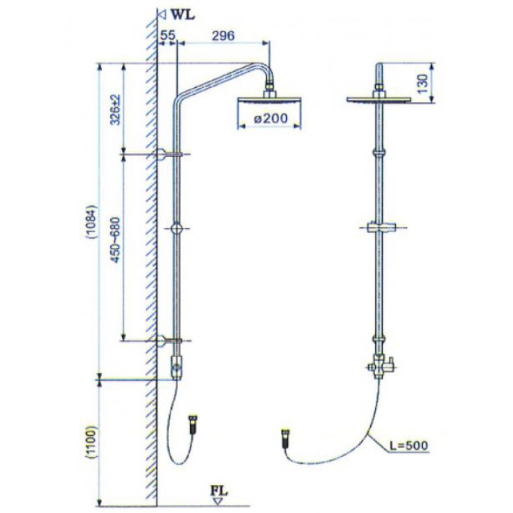 Thân cây sen tắm INAX BFV-CL1