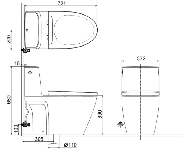 Bồn cầu 1 khối xả cảm ứng INAX ACT-902VN