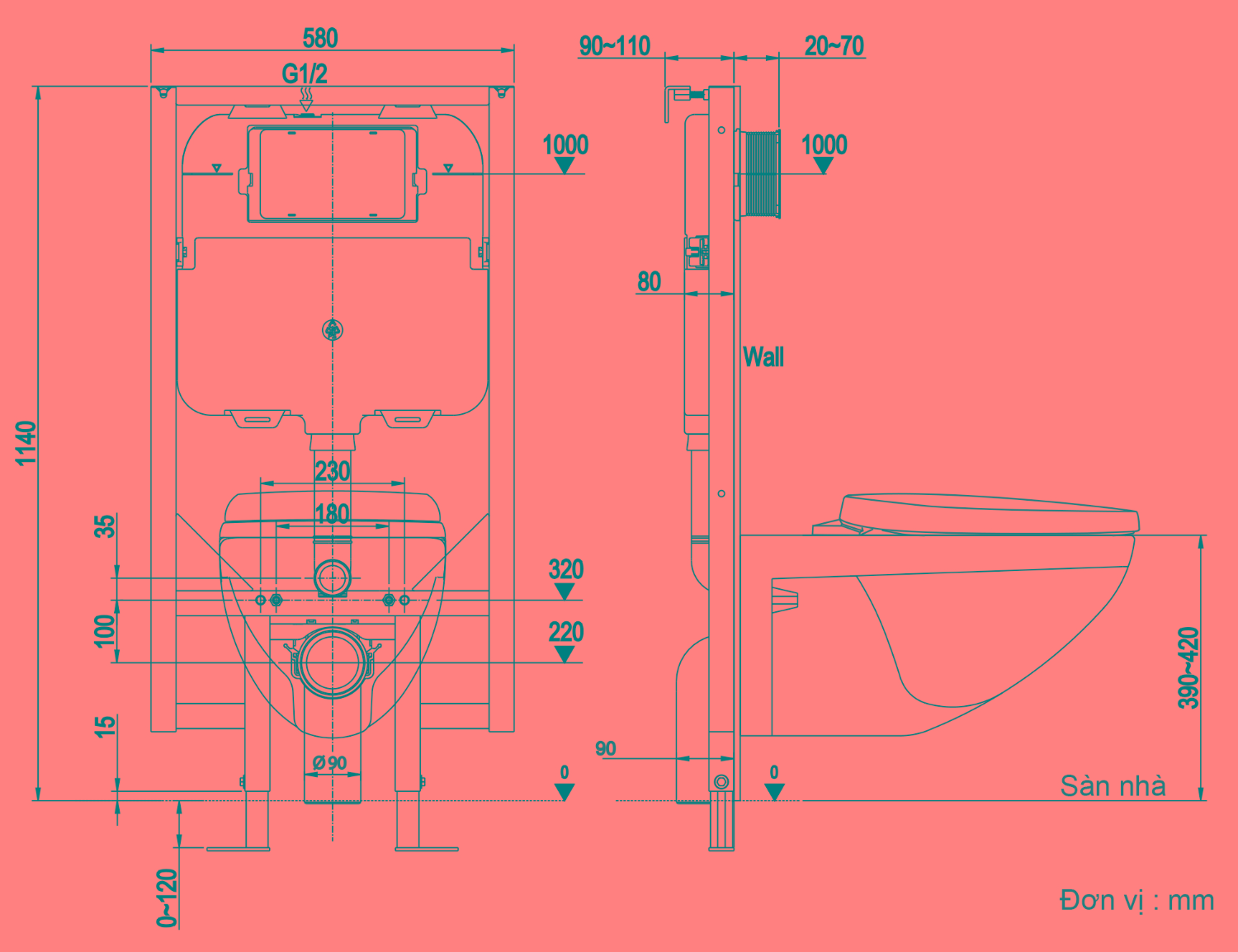Bồn cầu treo tường INAX AC-23PVN
